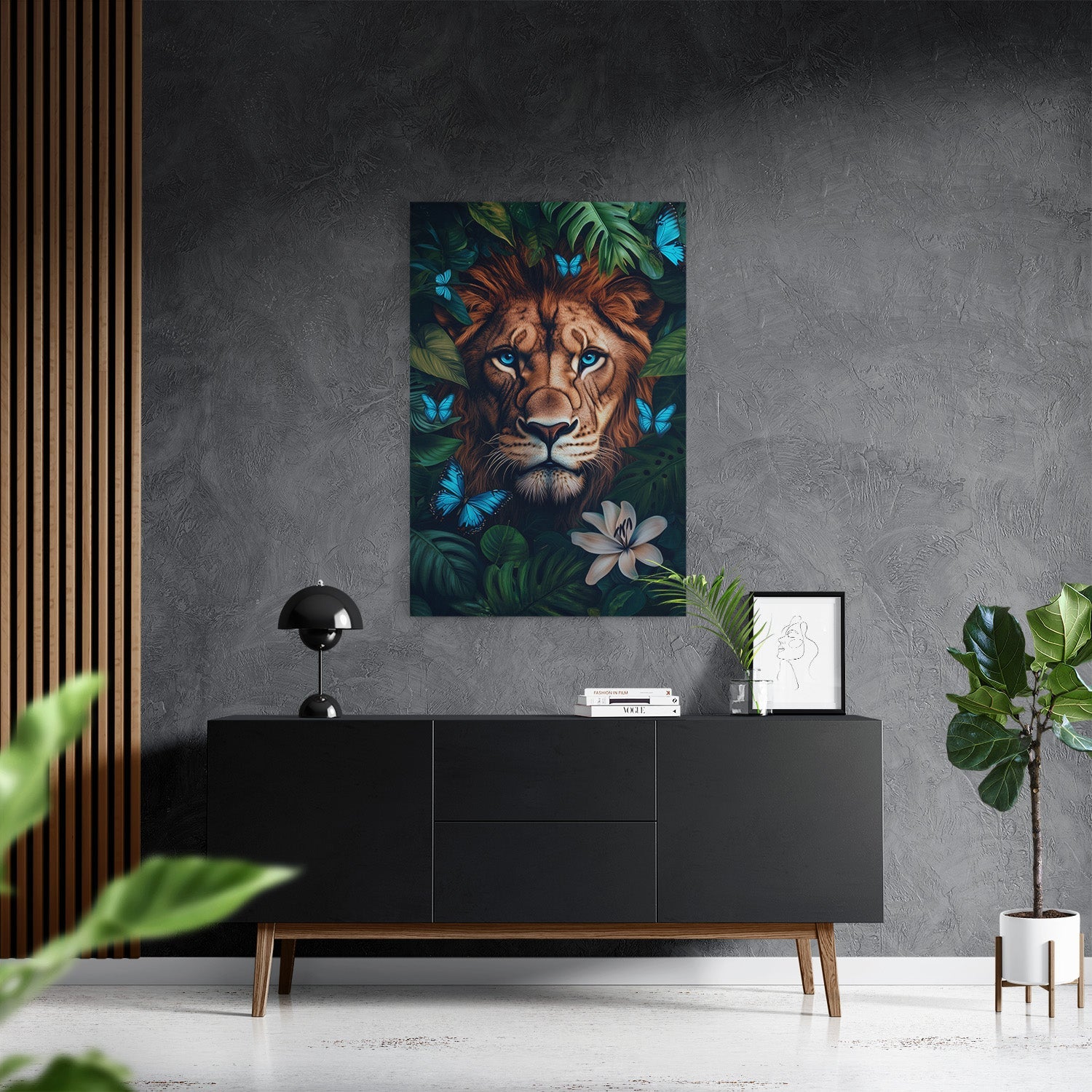 WINGS & WHISKERS - LION*Canvas*40x60*Canvas*Kunstwerk*Masculina.nl