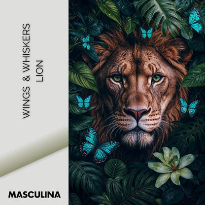 WINGS & WHISKERS - LION*Canvas*40x60 cm*Baklijst*Kunstwerk*Masculina.nl