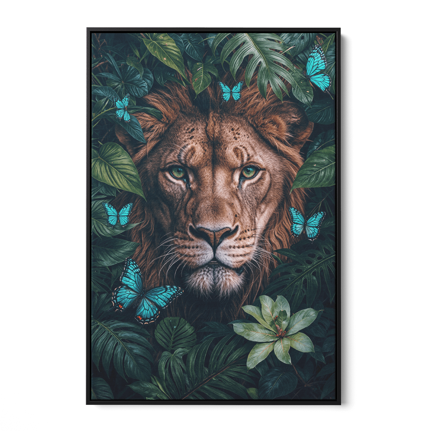 WINGS & WHISKERS - LION*Canvas*40x60 cm*Baklijst*Kunstwerk*Masculina.nl