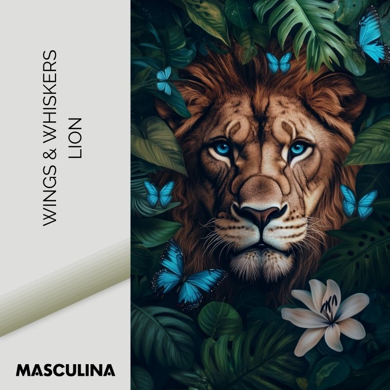 WINGS & WHISKERS - LION*Canvas*40x60 cm*Canvas*Kunstwerk*Masculina.nl
