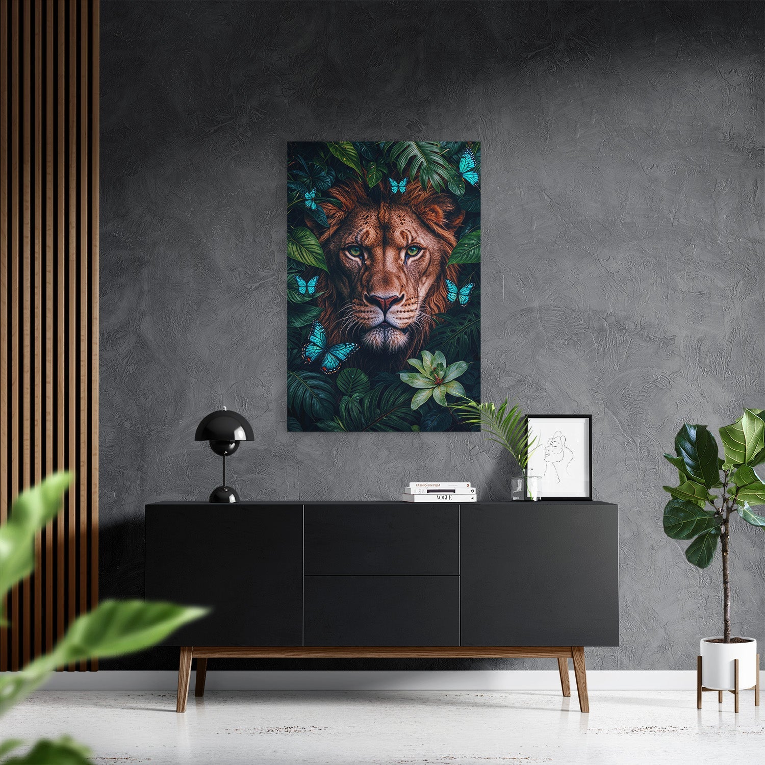 WINGS & WHISKERS - LION*Canvas*40x60 cm*Canvas*Kunstwerk*Masculina.nl