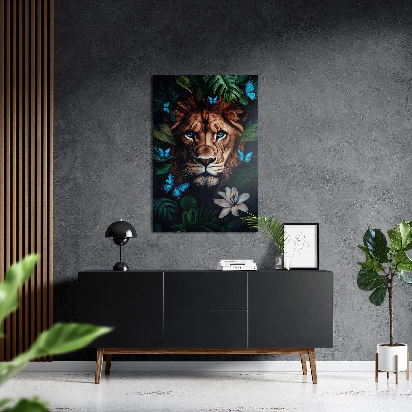 WINGS & WHISKERS - LION*Dibond*40x60 cm*Dibond*Kunstwerk*Masculina.nl