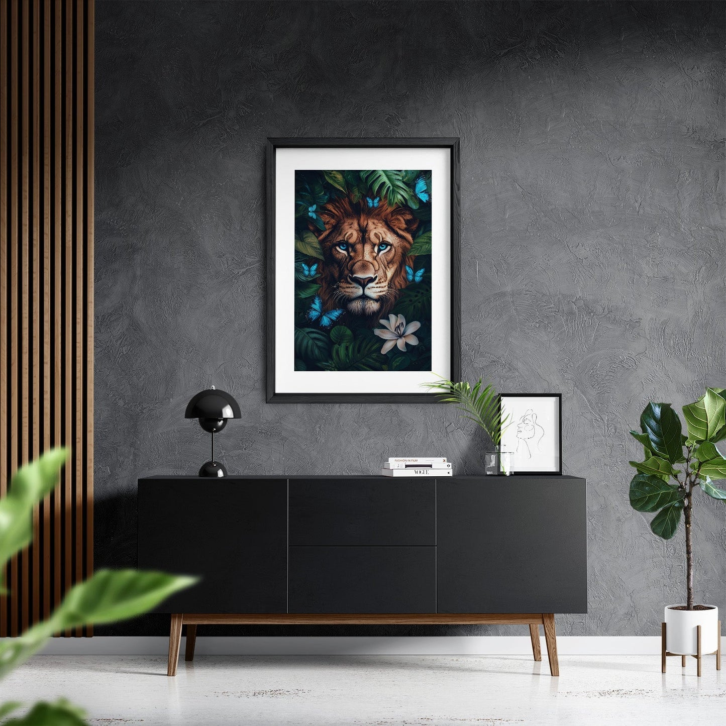 WINGS & WHISKERS - LION*Papier*40x60 cm*Papier*Kunstwerk*Masculina.nl