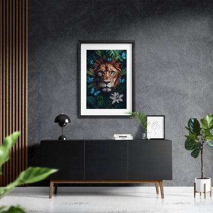 WINGS & WHISKERS - LION*Papier*40x60 cm*Papier*Kunstwerk*Masculina.nl