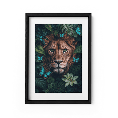 WINGS & WHISKERS - LION*Papier*40x60 cm*Papier*Kunstwerk*Masculina.nl