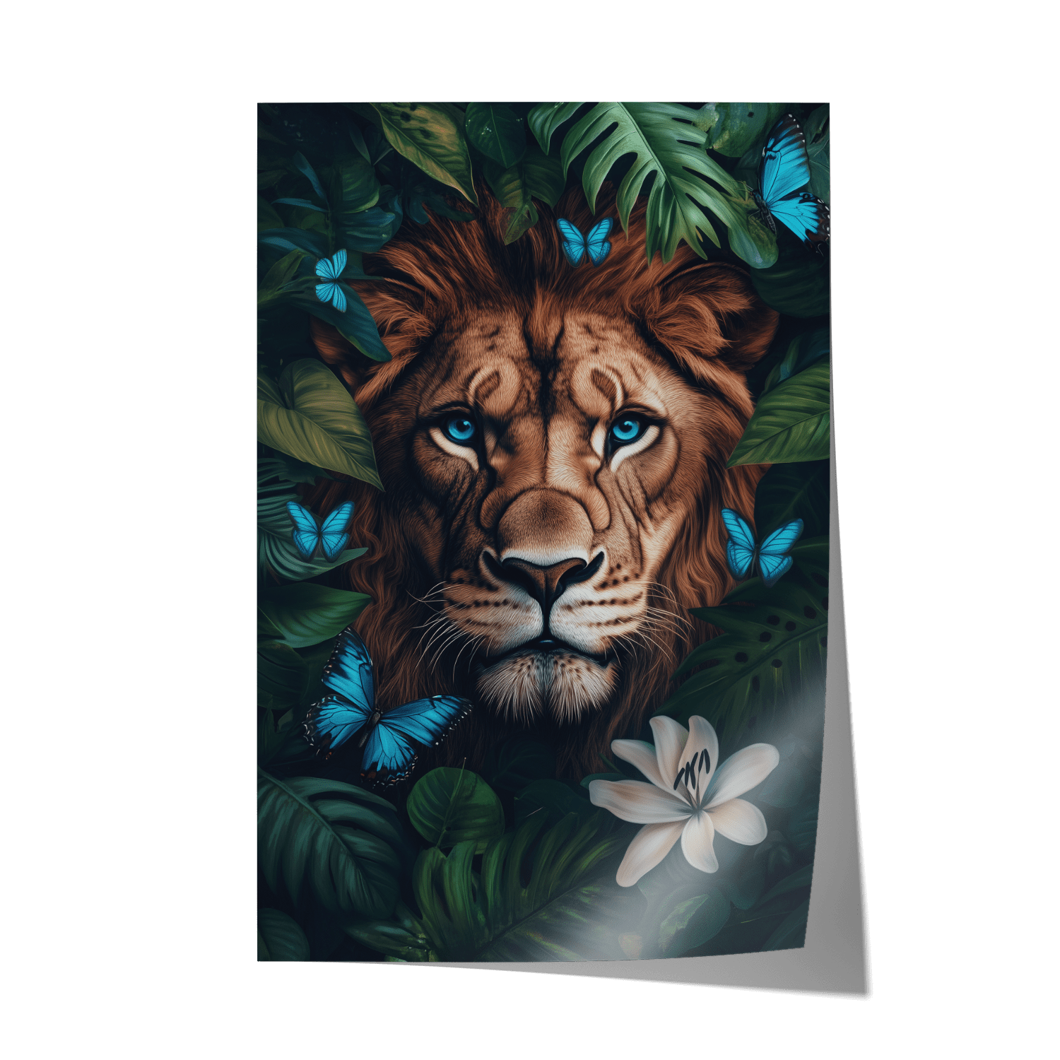 WINGS & WHISKERS - LION*Papier*40x60*Papier*Kunstwerk*Masculina.nl