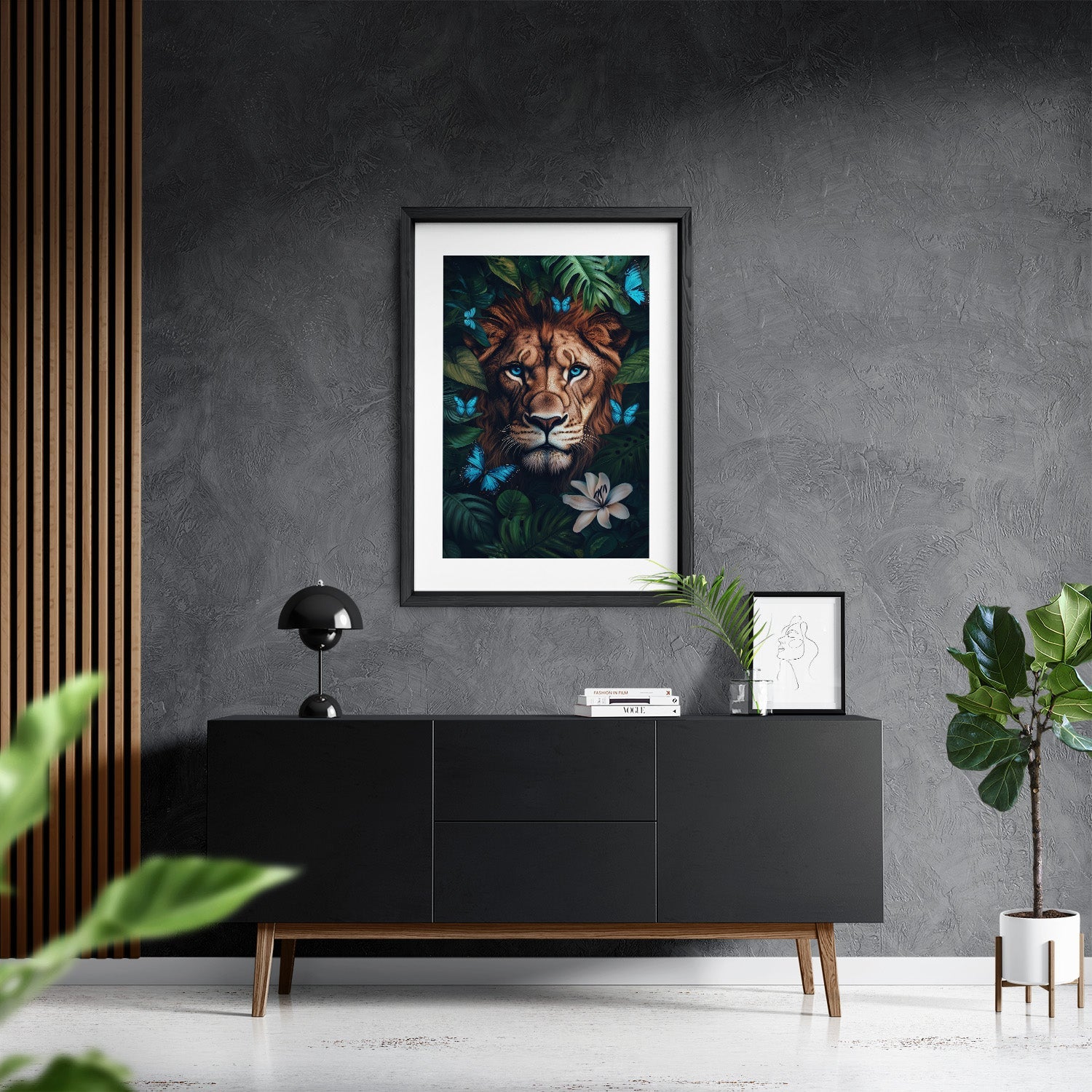 WINGS & WHISKERS - LION*Papier*40x60*Papier*Kunstwerk*Masculina.nl