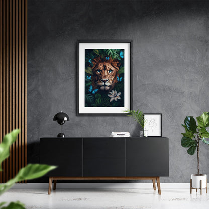 WINGS & WHISKERS - LION*Papier*40x60*Papier*Kunstwerk*Masculina.nl