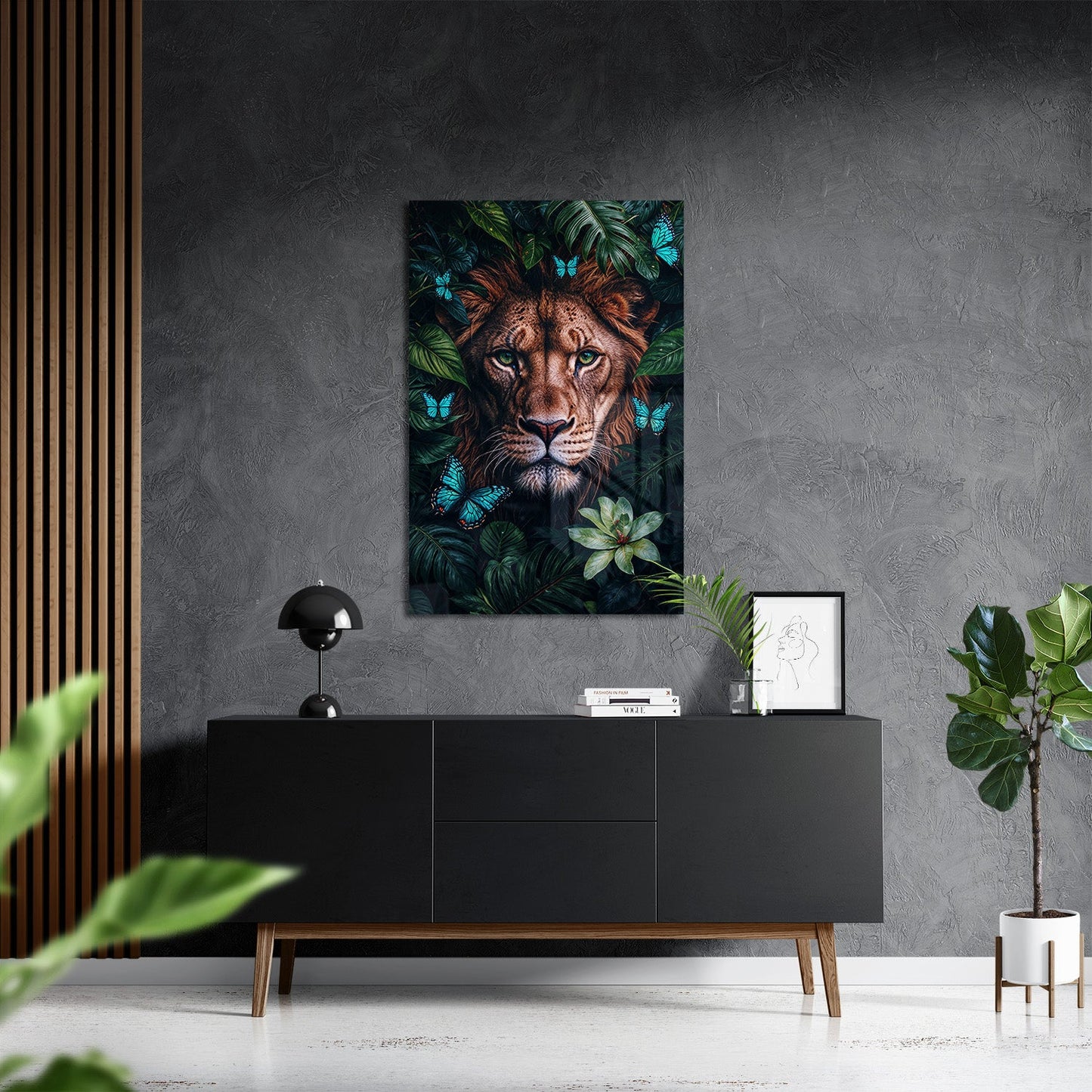 WINGS & WHISKERS - LION*Plexiglas*40x60 cm*Plexiglas*Kunstwerk*Masculina.nl