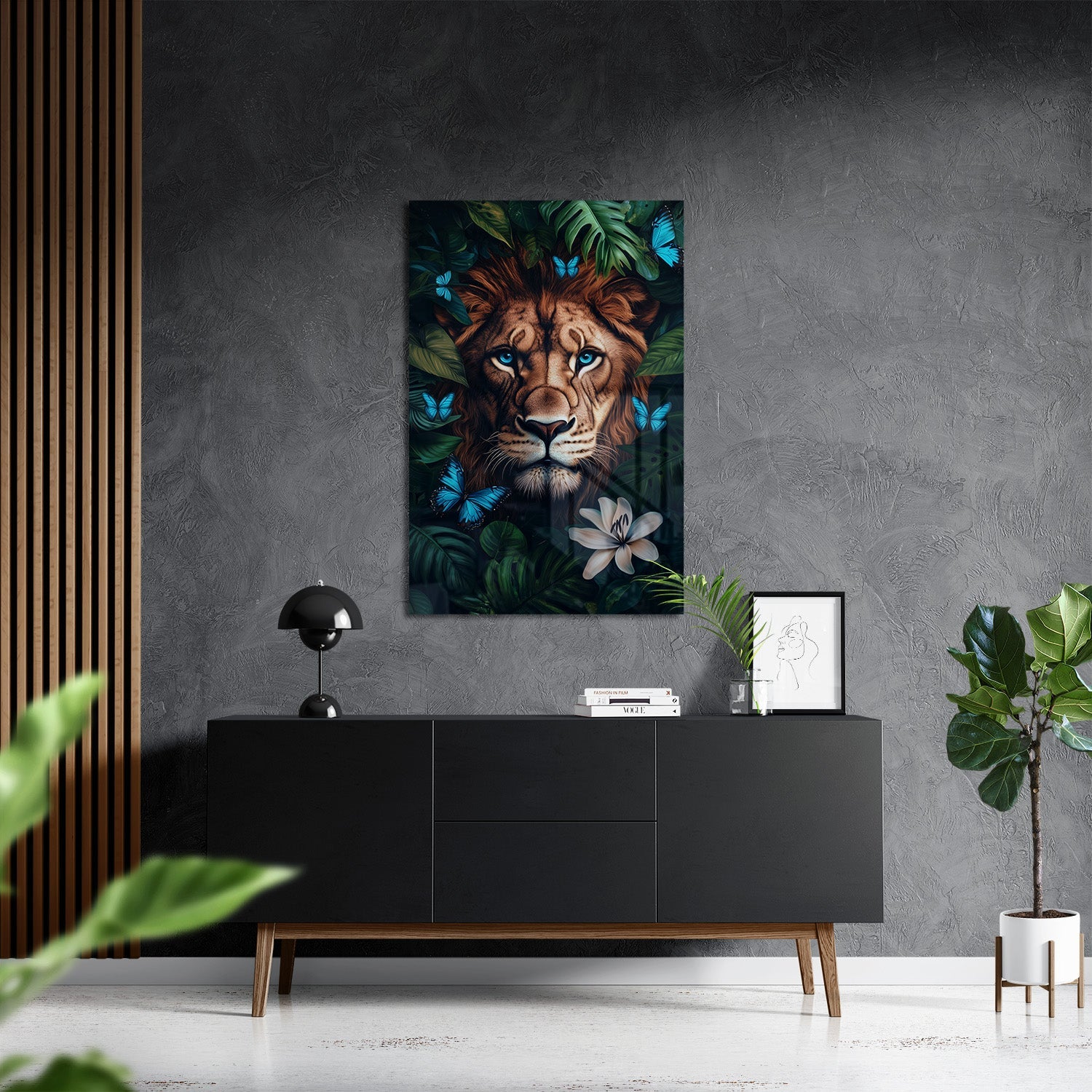 WINGS & WHISKERS - LION*Plexiglas*40x60*Plexiglas*Kunstwerk*Masculina.nl